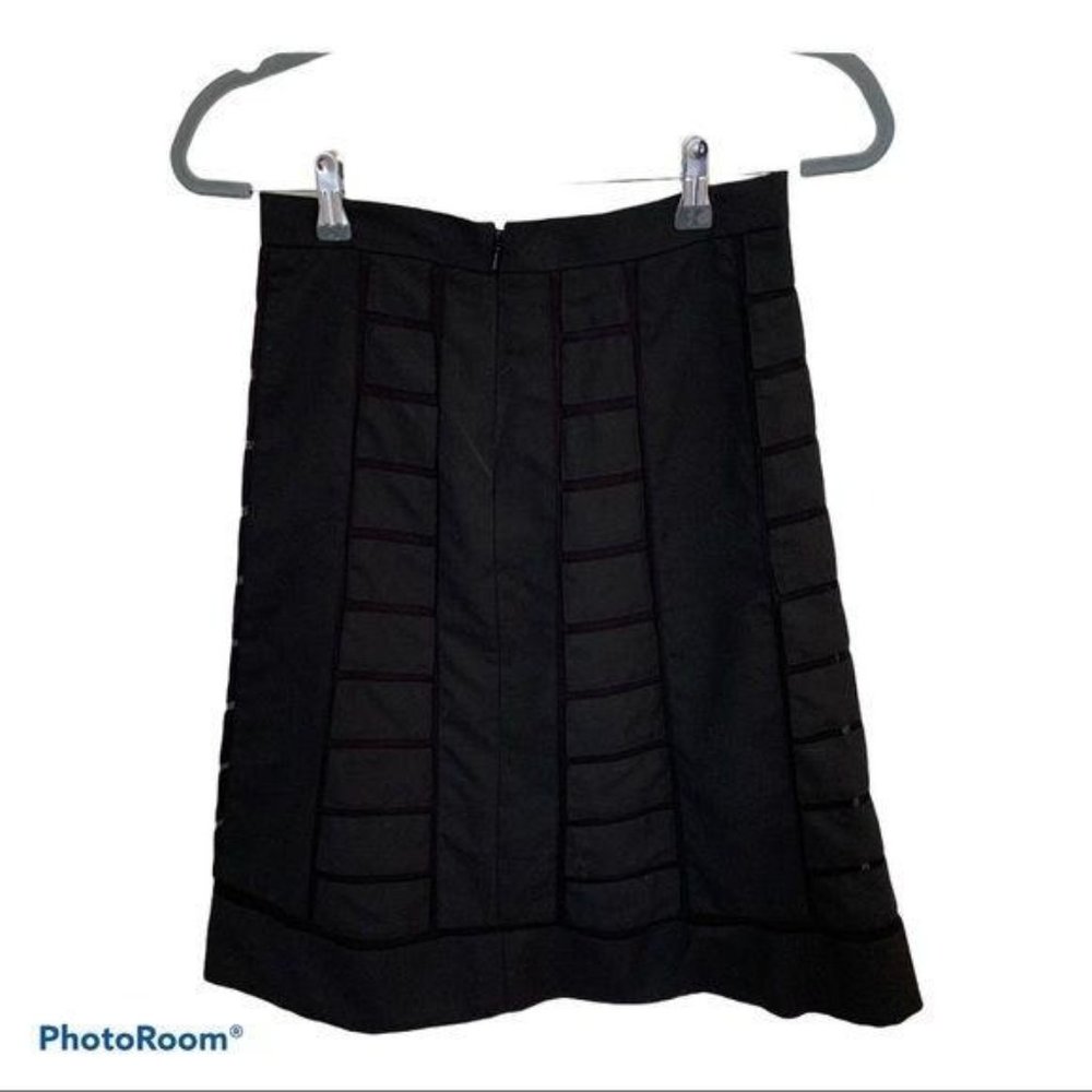 Vintage Anne Klein Skirt Wool Mesh A-Line Classic Black Sexy Librarian 4